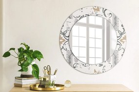 Okrúhle ozdobné zrkadlo na stenu Retro dlaždice fi 50 cm