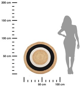 Koberec Ingrid, (fi) 90 cm, béžová/biela/čierna
