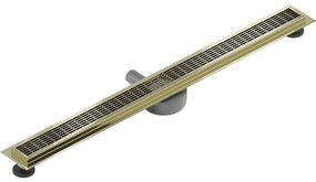 Mexen Flat 360°, nerezový sprchový žľab vzor M33 80 cm, zlatá lesklá, 1533080-40