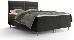 Manželská posteľ  Boxspring 180 cm Saruta (tmavosivá) (s matracom a úložným priestorom). Akcia -21%. Vlastná spoľahlivá doprava až k Vám domov. 1047389