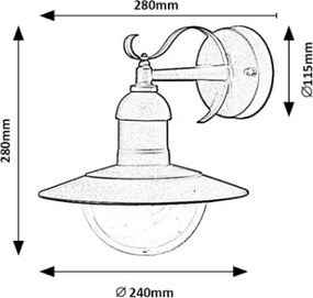 Brilagi - Vonkajšie nástenné svietidlo MOLDE 1xE27/60W/230V IP44 čierne