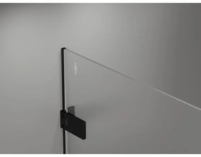 Mexen Lunar-F, 1-krídlový sprchový kút so skladacími dverami, pravý, 80 x 70 cm, 8mm číre sklo, čierny profil, 836-080-070-70-00-P