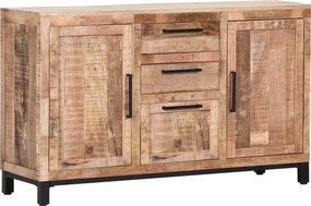 XXXLutz ŠIROKÁ KOMODA, mangové drevo, prírodná farba, čierna, 140/80/40 cm Landscape - Komody - 002362086007