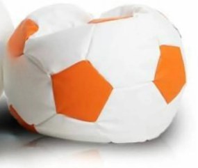 Sedací vak malá bielo oranžová futbalová lopta TiaHome