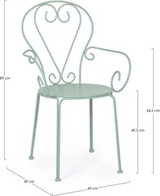 Kovová záhradná stolička v mentolovej farbe Etienne – Bizzotto