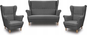 Štýlová Súprava Do Obývačky Dvojitá Pohovka Uszak 2x Kreslo Denver Grafit