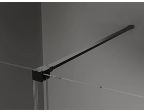 Mexen Velar, sprchový kút s posuvnými dverami 120(dvere) x 80(stena) cm, 8mm číre sklo, čierna matná, 871-120-080-01-70