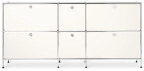 Veľká kovová odkladacia skrinka »CN3« so 6 výklopnými priehradkami, biela