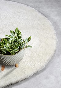 Hanse Home, Kusový koberec Myk 106112 White kruh, 200x200 (priemer) kruh, biela, obývacia izba