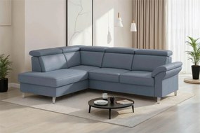XXXLutz ROHOVÁ SEDAČKA, textil, koža, sivomodrá Sit & More - Sedačky - 000144040942
