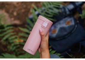 Ružový cestovný termohrnček Vialli Design Fuori, 400 ml