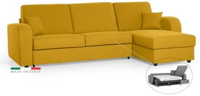 Rohová sedacia súprava na každodenné spanie LIVORNO s rozkladom, žltá (penelope 08), 140