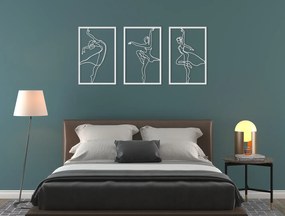 drevko 3-dielny obraz na stenu Baletky Rozmer obrazu: 29 x 65 cm, Farba dekorácie: Čierna