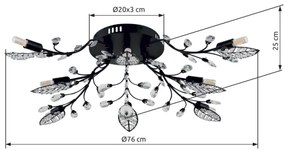 Globo 63007-8 - Stropné svietidlo JANIS 8×G9/5W/230V, priemer 76 cm