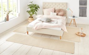 Hanse Home, Kobercová sada Nasty 101152 Creme, 3 diely: 70x140 cm (2x), 70x240 cm (1x), béžová, biela, spálňa