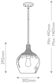 Quoizel QZ-ROYER-1P-MBK - Luster na tyči ROYER 1xE27/60W/230V pr. 30,2 cm