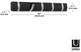 Sivý nástenný vešiak z topoľového dreva Flip - Umbra