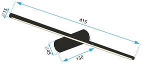 Toolight Toolight, LED nástenné svietidlo 40cm 6W 4000K APP1344-W, zlatá lesklá, OSW-02434