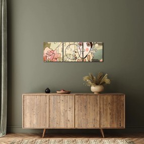 Obraz - Kubizmus - harlequin and rose (s hodinami) (90x30 cm)