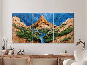 drevko |  Trojdielny machový obraz Dotyk života (imitácia)  50 x 101 cm