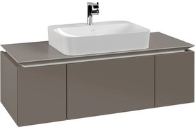 VILLEROY &amp; BOCH Legato závesná skrinka pod umývadlo na dosku (umývadlo v strede), 3 zásuvky, 1200 x 500 x 380 mm, Truffle Grey, B75700VG