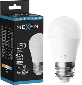 Mexen Nova, LED žiarovka E27, G45, 9W, neutrálna - 4000K, 945 lm - L101-E27-0940-01