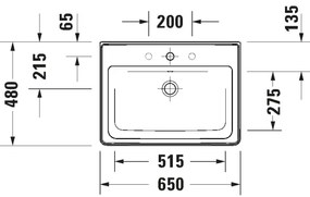 Duravit 2367650060 - Závesné umývadlo D-NEO 65x48 cm keramika/lesklá biela