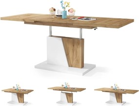 Mazzoni GRAND NOIR dub craft zlatý / biela, rozkladací, konferenčný stôl, stolík
