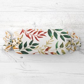 Biante Vankúš valec bonbon Sandra SA-712 Jesenné vetvičky s listami na bielom 15x100 cm