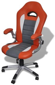 Oranžová moderná kancelárska stolička z umelej kože