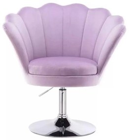 LuxuryForm DESIGN Kreslo FREY VELUR na striebornom tanieri - levanduľa