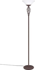 Tmavohnedá stojacia lampa so skleneným tienidlom (výška 180 cm) Rustica – Trio