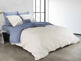 Mistral Home obliečka bavlnený perkál Doubleface sv. modrá/biela - 140x220 / 70x90 cm
