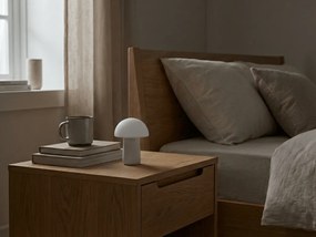 LED stolná lampa FUNGHI 11,2 cm, biela