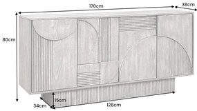 Dizajnová komoda Movement 170 cm sivé mango
