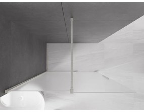 Mexen Velar, sprchová zástena s posuvnými dverami Walk-in 150 x 200 cm, 8mm sklo námraza, brúsená oceľ, 871-150-000-33-97