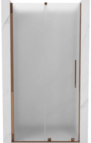 Mexen Velar, posuvné sprchové dvere do otvoru 90 cm, 8mm sklo námraza, ružové zlato, 871-090-000-31-60