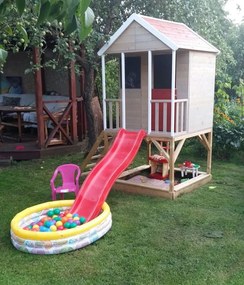 Marimex | Detský drevený domček Marimex Veranda so šmykľavkou | 11640361