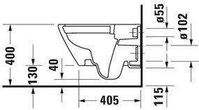 Duravit D-Neo - Závesné WC Duravit Rimless® 480x370 mm, biela 2587090000