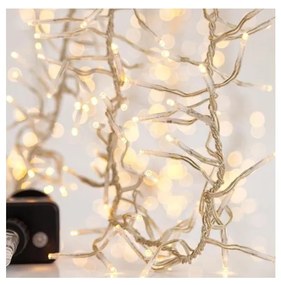 LED Vonkajšia vianočná reťaz CLUSTER 1152xLED/8 funkcií 12 m IP44 teplá biela