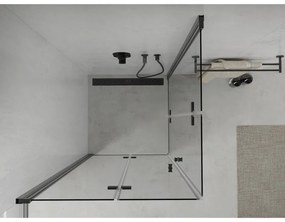 Mexen Lima Duo sprchovací kút 100 (dvere) x 100 (dvere) cm, číre sklo-čierny profil, 856-100-100-70-00-02