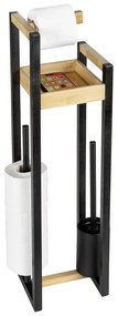 Bambusový stojan na toaletný papier s kefou Braidi - Wenko