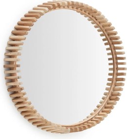 Nástenné zrkadlo s dreveným rámom ø 60 cm Polke – Kave Home