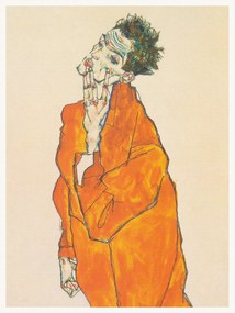 Umelecká tlač Man in an Orange Jacket (Male Self Portrait) - Egon Schiele, (30 x 40 cm)