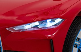 Ramiz BMW i4 batériové auto pre deti Červené + Pomalý štart + EVA + Eko koža + LED audio + Diaľkové ovládanie
