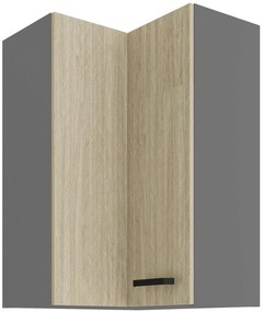 Horná rohová kuchynská skrinka Scarmi 60 60 GN 90 2F 90 (korpus: antracit + front: herringbone scandi). Akcia -6%. Vlastná spoľahlivá doprava až k Vám domov. 1134839