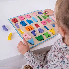 Bigjigs Baby Drevené puzzle Abeceda Malé písmená