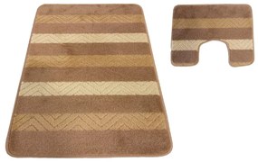 Sada kúpeľňových koberčekov Montana 02 s výrezom - béžová