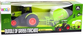 LEAN Toys Poľnohospodársky traktor s diaľkovým ovládaním RC s lisom na balíky 1:24