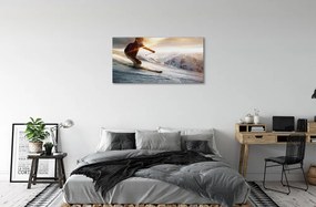 Obraz canvas lyžiarske palice muž 140x70 cm